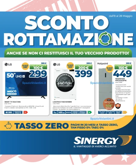 Volantino Sinergy – Rottamazione Nazionale | Offerte 8-24 Maggio 2026