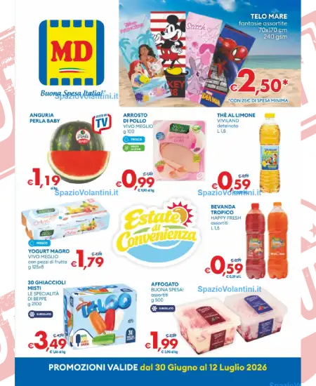 Volantino MD – Estate di Convenienza | Offerte 30 Giugno – 12 Luglio 2026
