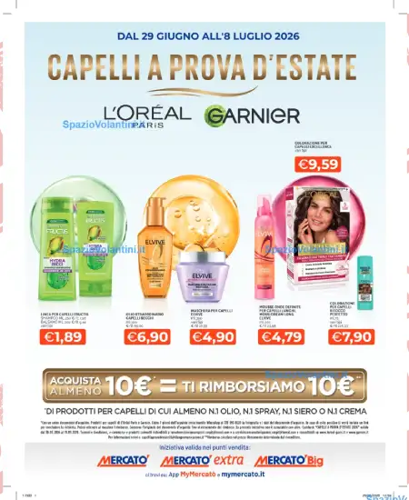 Volantino Mercatò – Capelli a Prova d’Estate L’Oréal & Garnier | Offerte 29 Giugno – 8 Luglio 2026