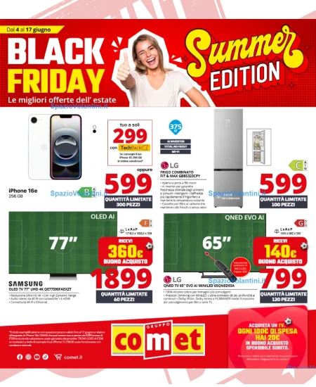 Volantino Comet – Black Friday Summer Edition | Offerte 4-17 Giugno 2026