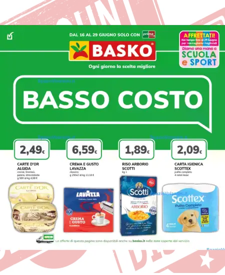 Volantino Basko – Basso Costo | Offerte 16-29 Giugno 2026