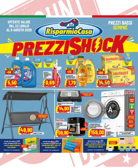 Volantino Risparmio Casa – Prezzi Shock | Offerte 22 Luglio – 9 Agosto 2026