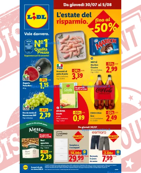 Volantino Lidl – L’estate del risparmio | Offerte 30 Luglio – 5 Agosto 2026