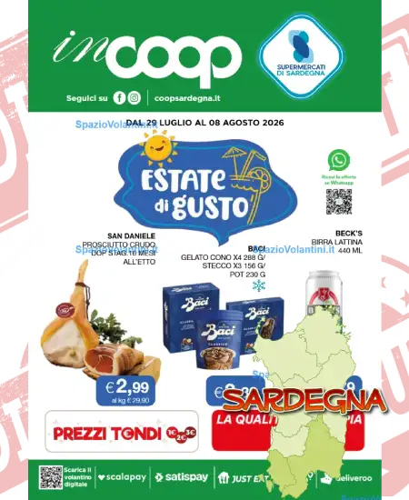 Volantino inCoop Sardegna – Estate di Gusto | Offerte 29/07-08/08 2026