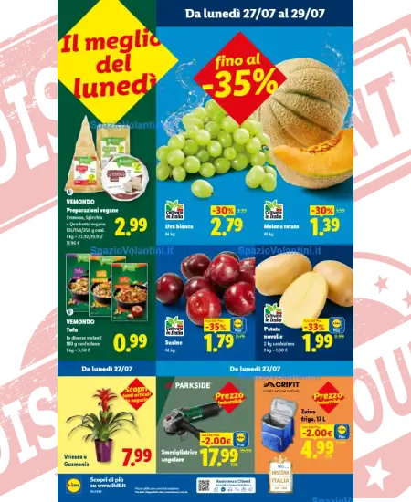 Volantino Lidl – Il meglio del lunedì | Offerte 27-29 Luglio 2026