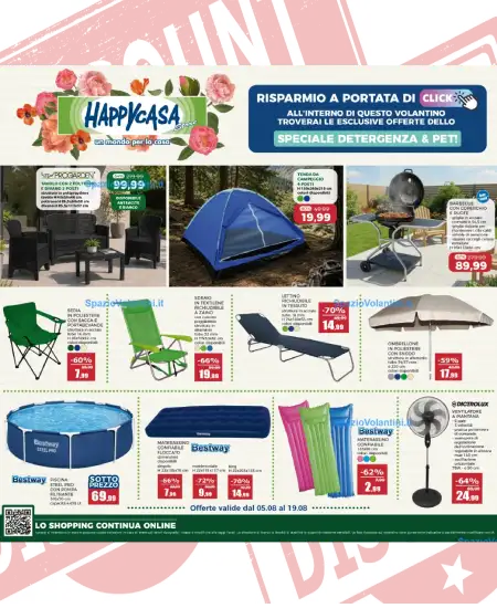 Volantino Happy Casa – Speciale Detergenza & Pet | Offerte 5 – 19 Agosto 2026