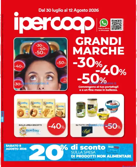 Volantino Ipercoop Alleanza 3.0 – Grandi Marche -30% -40% -50% | Offerte 30/07-12/08 2026