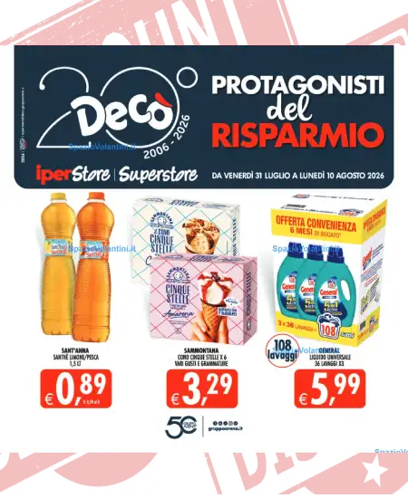 Volantino Decò IperStore e Superstore – Protagonisti del Risparmio | Offerte 31/07-10/08 2026