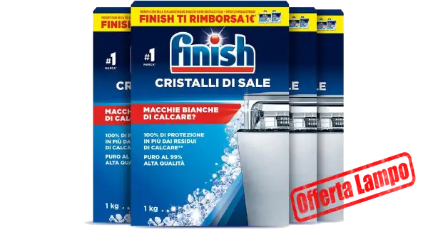 Finish Sale per lavastoviglie, Additivo per Lavastoviglie in cristalli di Sale