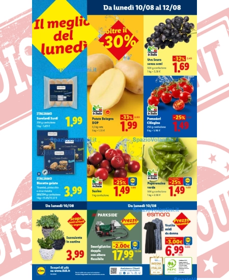 Volantino Lidl – Il Meglio del Lunedì | Offerte 10 – 12 Agosto 2026