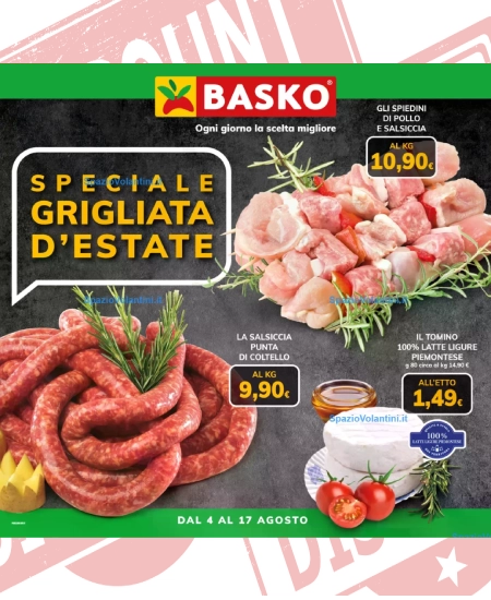 Volantino Basko – Speciale Grigliata d’Estate | Offerte 4 – 17 Agosto 2026