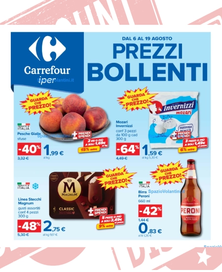 Volantino Carrefour Iper – Prezzi Bollenti | Offerte 6 – 19 Agosto 2026