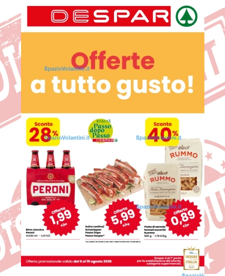 Volantino Despar Nord – Offerte a tutto gusto! | Offerte 6-19 Agosto 2026