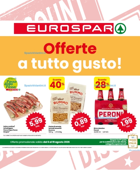 Volantino Eurospar Nord – Offerte a tutto gusto! | Offerte 6-19 Agosto 2026