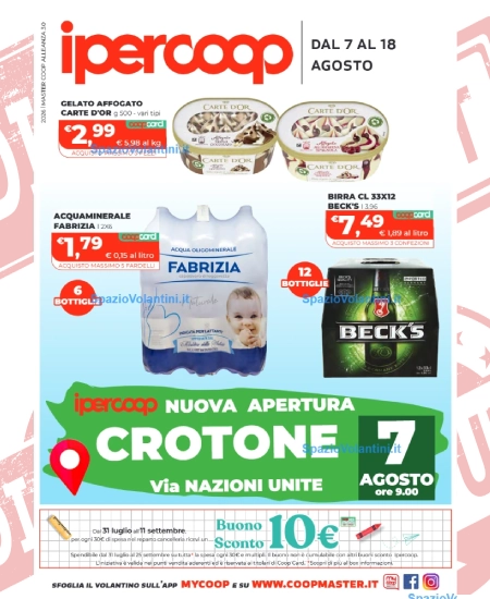 Volantino Ipercoop Master – Nuova Apertura Crotone | Offerte 7-18 Agosto 2026