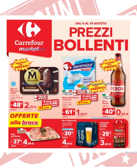 Volantino Carrefour Market – Prezzi Bollenti | Offerte 6 – 19 Agosto 2026