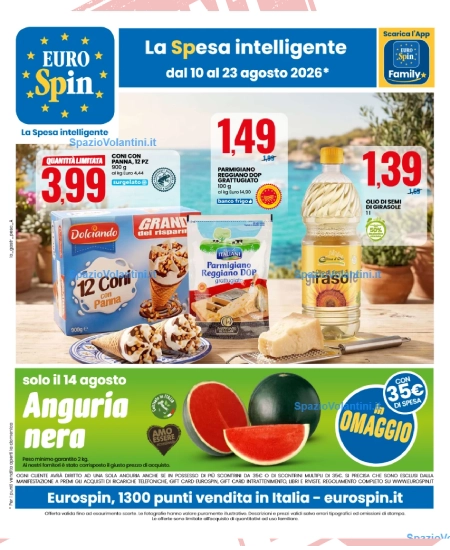 Volantino Eurospin – La Spesa intelligente | Offerte 10-23 Agosto 2026
