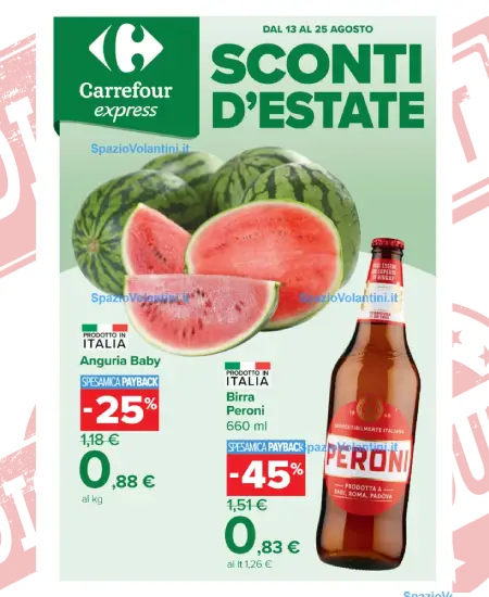 Volantino Carrefour Express – Sconti d’Estate | Offerte 13-25 Agosto 2026