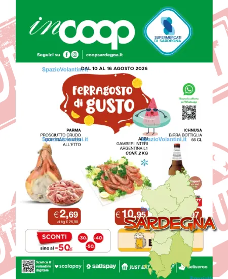 Volantino inCoop Sardegna – Ferragosto di Gusto | Offerte 10-16 Agosto 2026