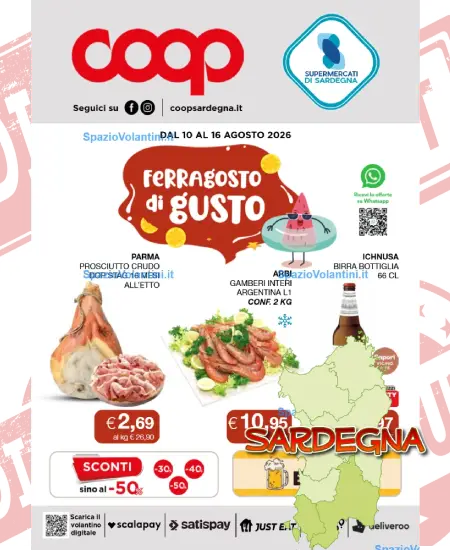 Volantino Coop Sardegna – Ferragosto di Gusto | Offerte 10-16 Agosto 2026
