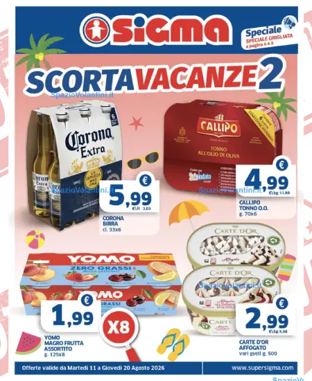 Volantino Sigma – Scorta Vacanze 2 | Offerte 11-20 Agosto 2026