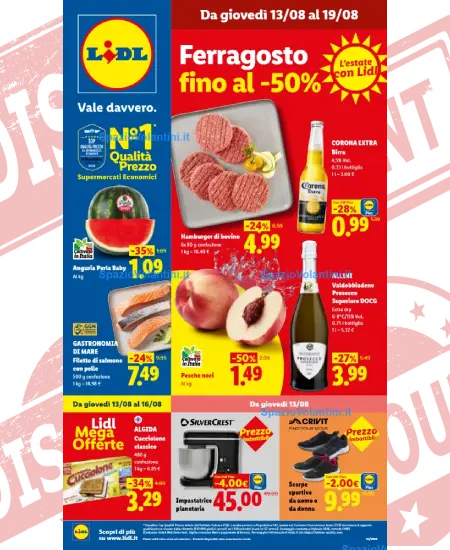 Volantino Lidl – Ferragosto fino al -50% | Offerte 13-19 Agosto 2026