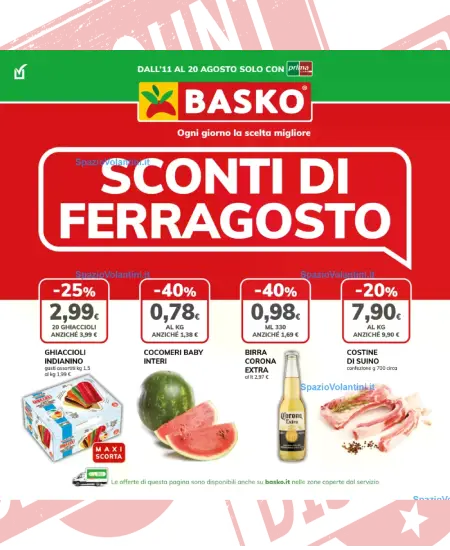 Volantino Basko – Sconti di Ferragosto | Offerte 11-20 Agosto 2026