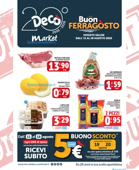 Volantino Decò Market – Buon Ferragosto | Offerte 11-18 Agosto 2026