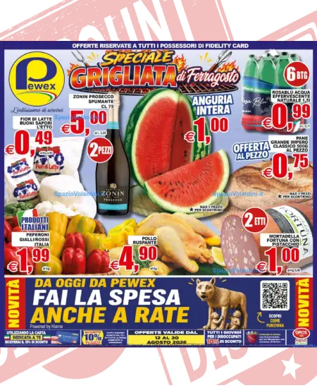 Volantino Pewex – Speciale Grigliata di Ferragosto | Offerte 12-20 Agosto 2026