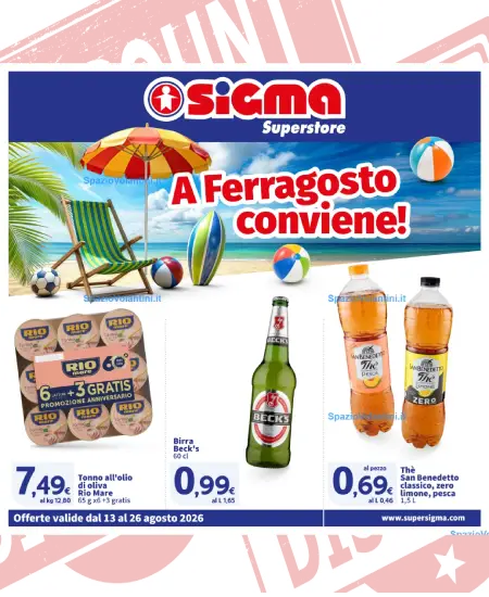 Volantino Sigma Superstore – A Ferragosto conviene! | Offerte 13-26 Agosto 2026